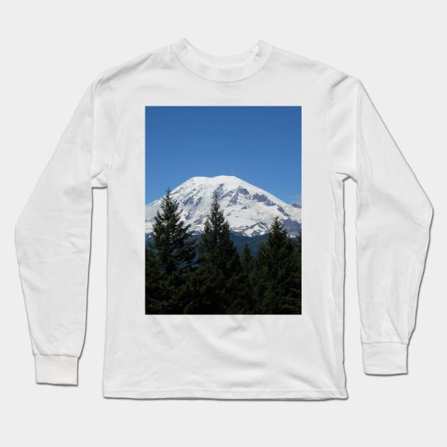 Mount Rainer Washington State Scenic Nature Photography Long Sleeve T-Shirt by starcraft542